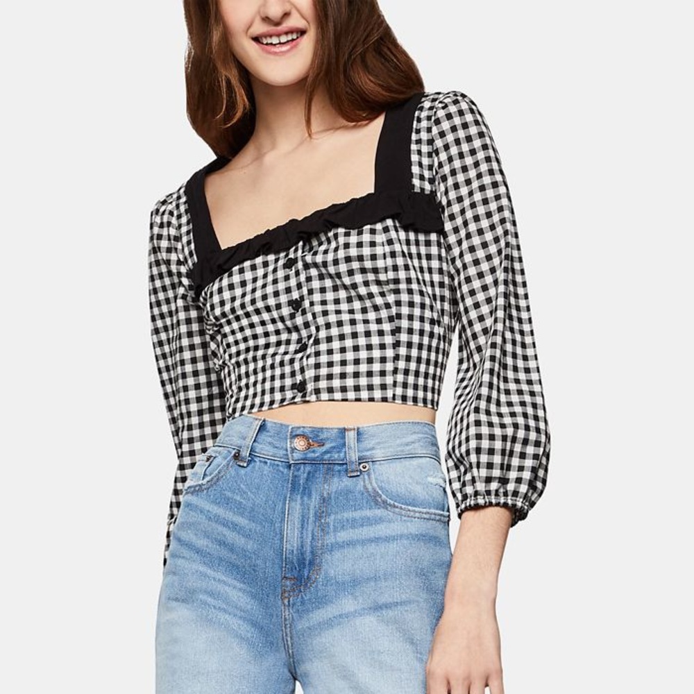 BCBGeneration Gingham Crop Top